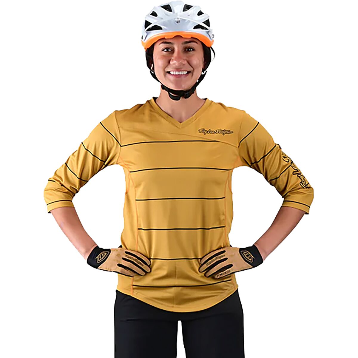 Troy Lee Designs Troy Lee Designs Mischief 3/4-Sleeve Jersey - Women's Pinstripe Honey, XS