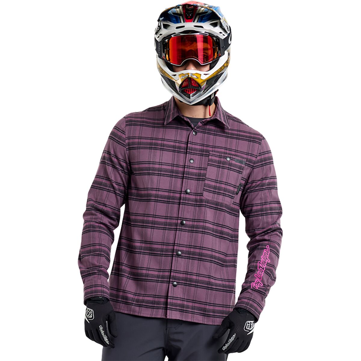 Troy Lee Designs Troy Lee Designs Grind Flannel - Men's YD Plaid Deep Purple, S
