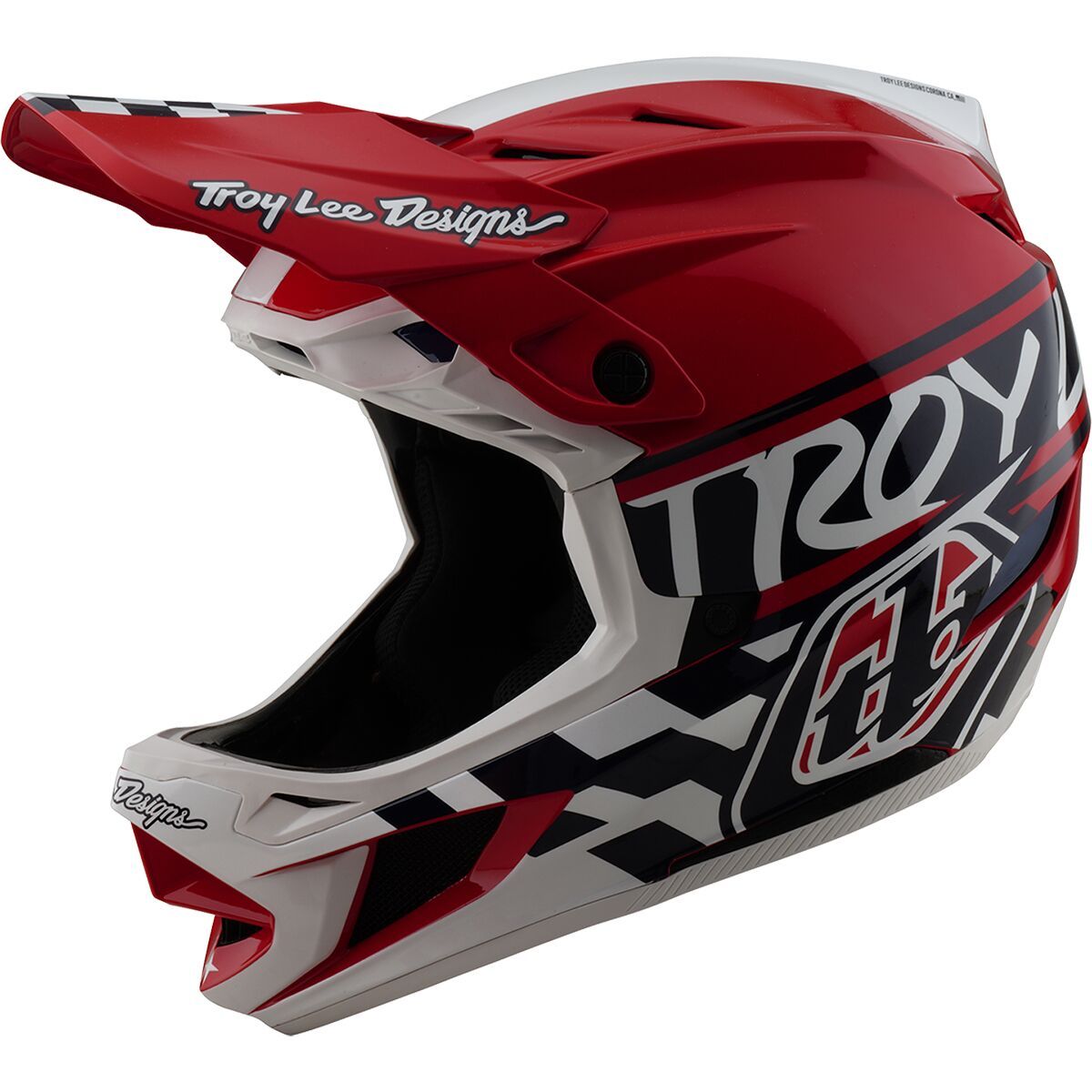 Troy Lee Designs Troy Lee Designs D4 Polyacrylite Helmet Fifty-50 White/Red, M