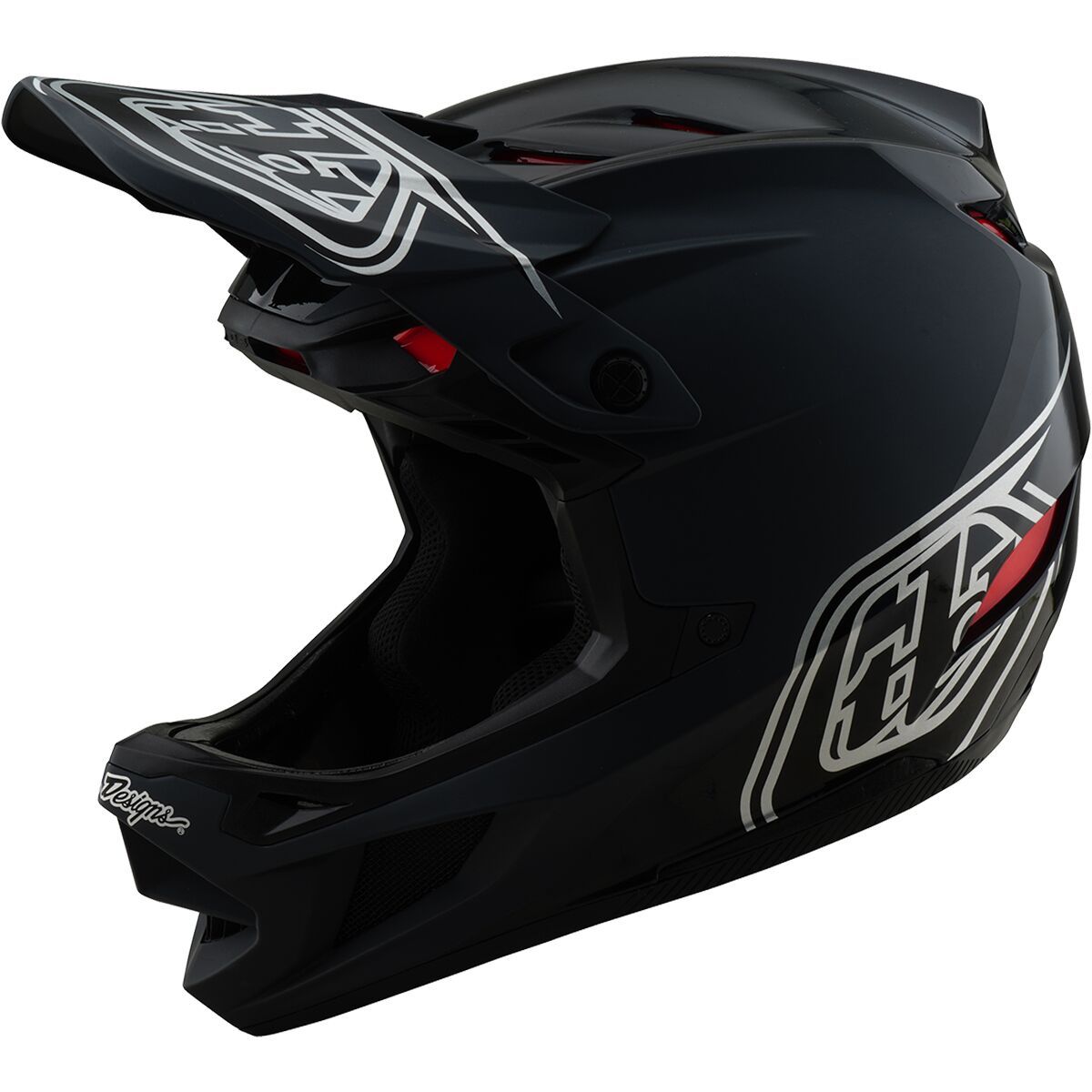 Troy Lee Designs D4 Polyacrylite Helmet Fifty-50 White/Red, XL