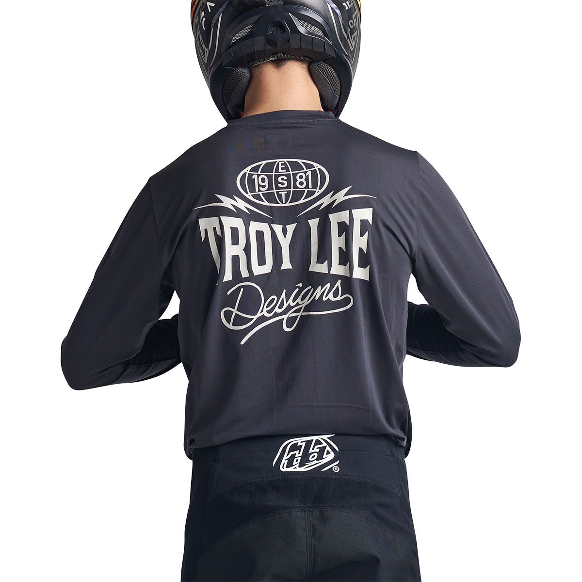 Troy Lee Designs Ruckus Long-Sleeve Ride T-Shirt - Men's Bolts Carbon, XL