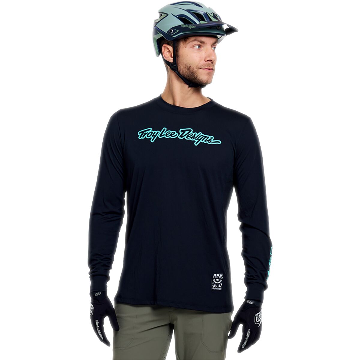 Troy Lee Designs Troy Lee Designs Skyline Long-Sleeve Ride T-Shirt - Men's Signature Black, M