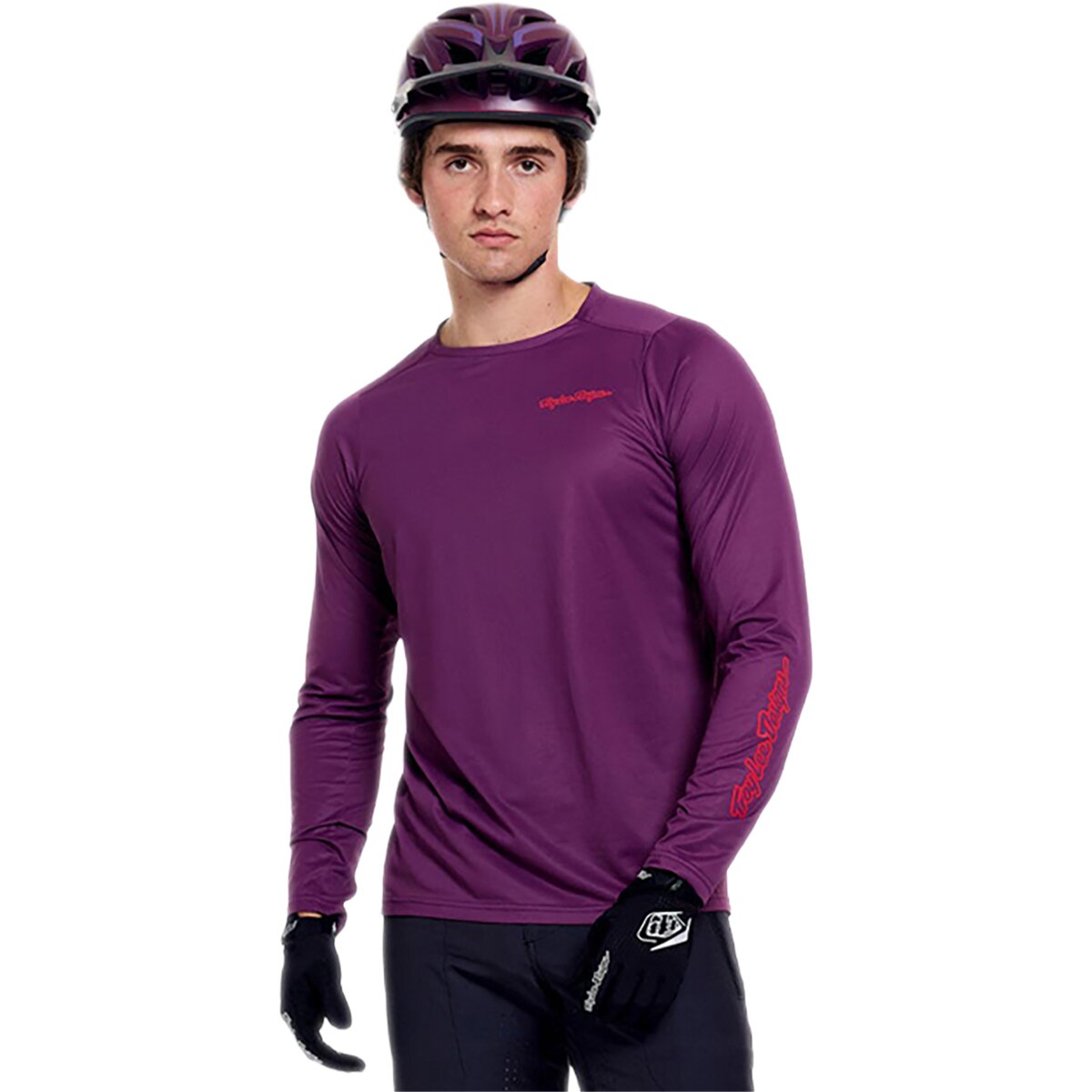 Troy Lee Designs | Skyline Pro Ls Jersey Men's | Size Large In Mono Sangria | 100% Polyester