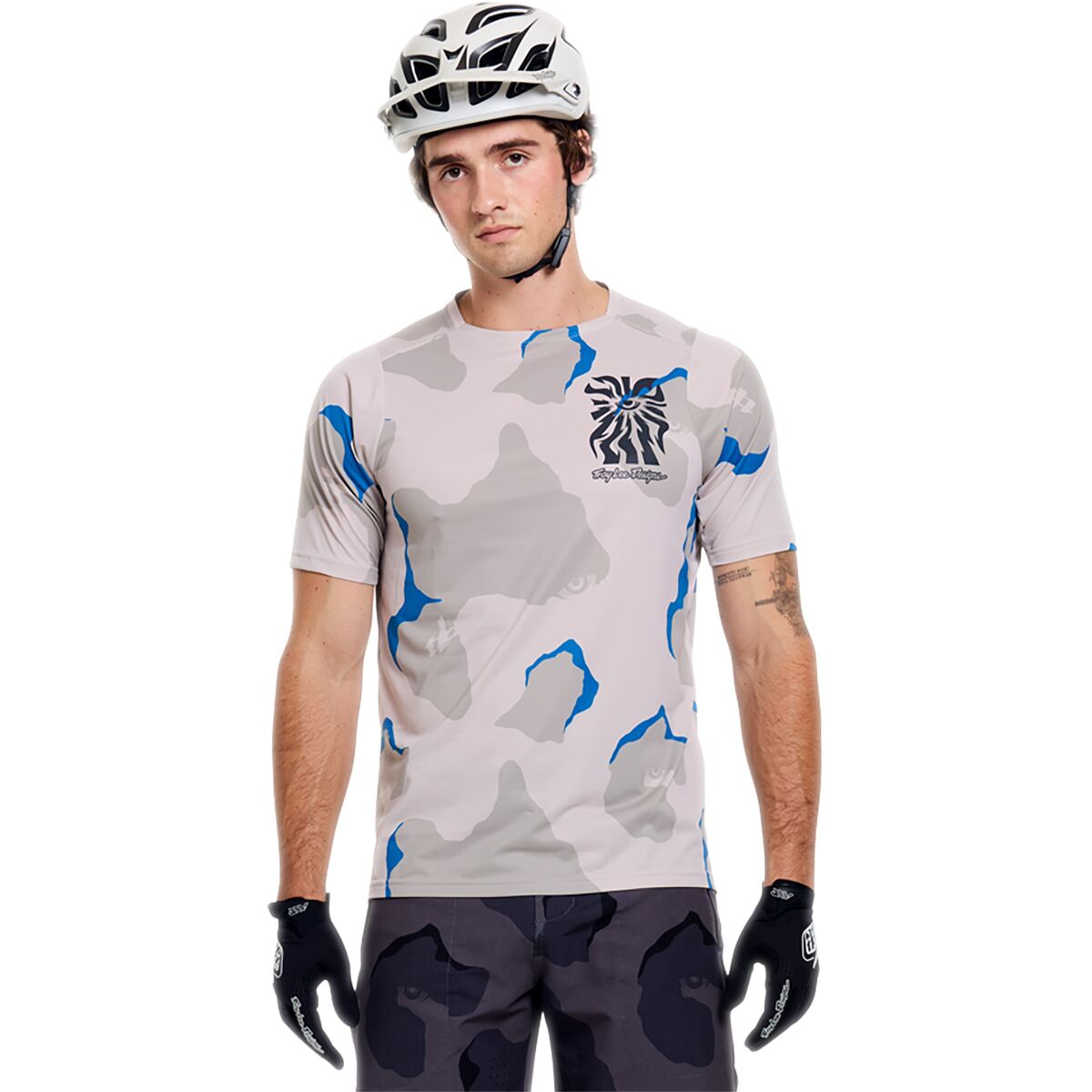 Troy Lee Designs Skyline Pro Short-Sleeve Jersey - Men's Flow Camo Pumice, XL
