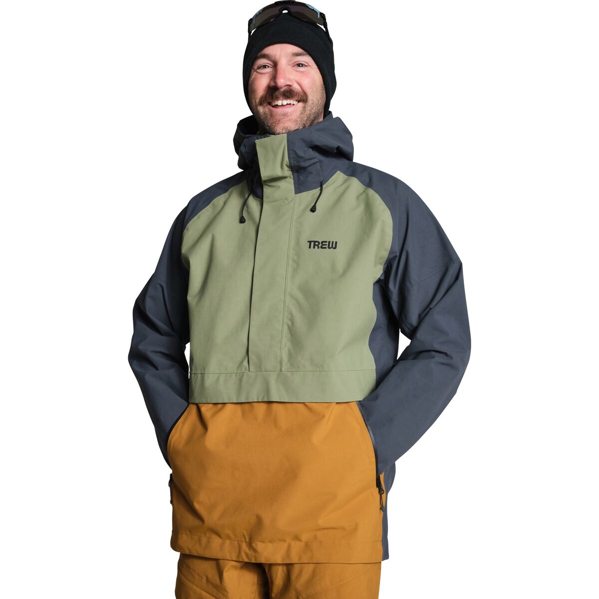Trew Gear Trew Gear Popover Jacket Black Toffee Olive, M - Men's