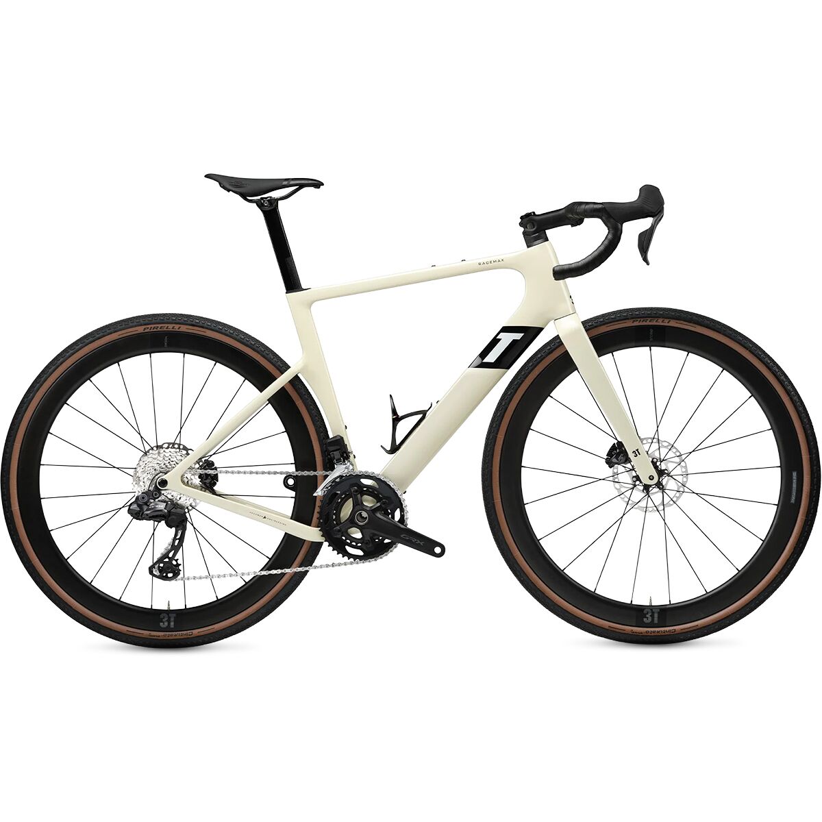 3T 3T Racemax Integrale WPNT GRX Di2 2x Carbon Wheel Gravel Bike Avorio, 54