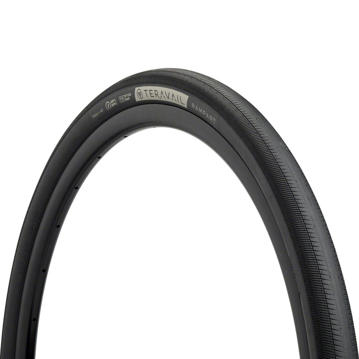 Teravail Teravail Rampart Tubeless Tire Black, Light and Supple, Fast Compound, 700x28