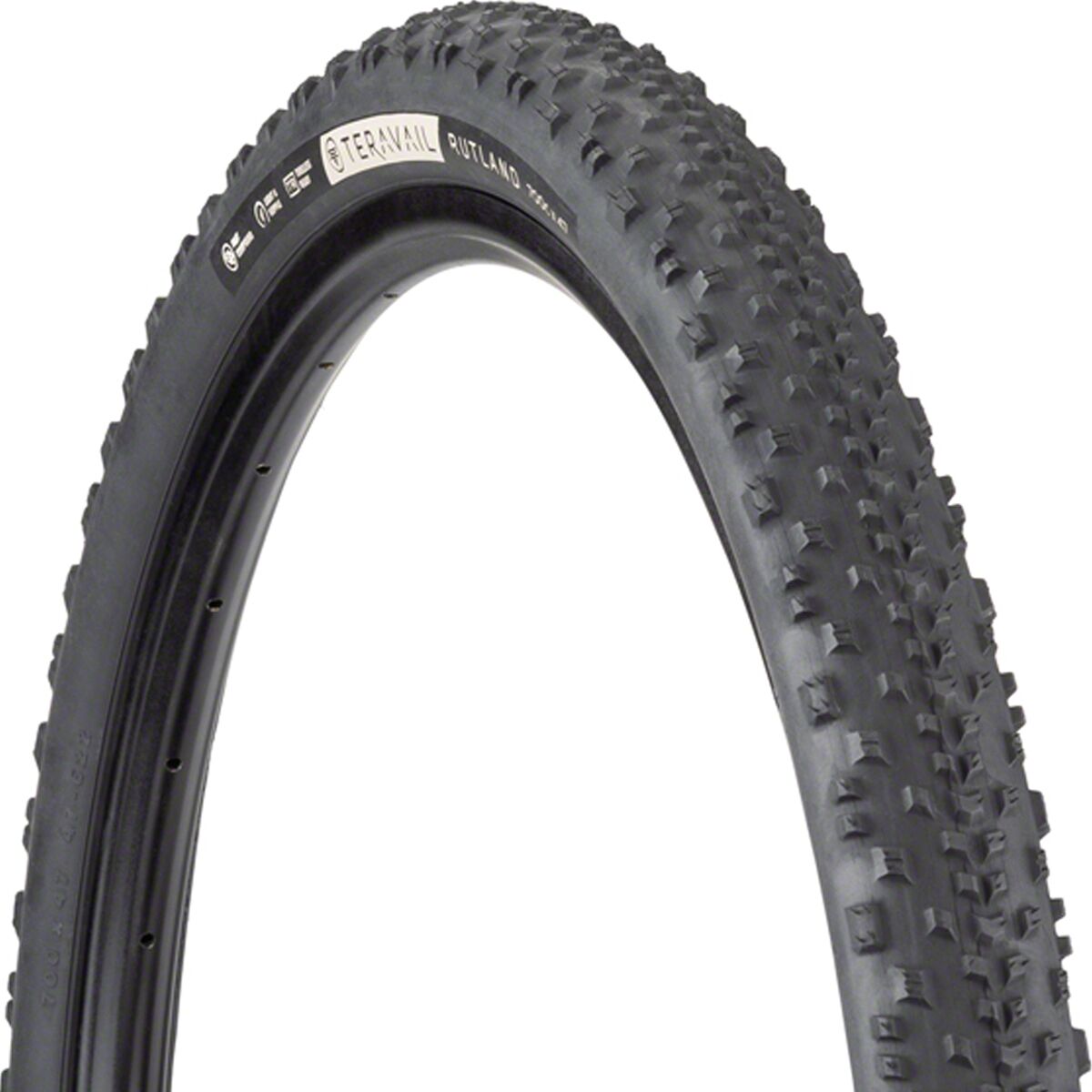 Teravail Rutland Tubeless Tire Black, Durable, 700cx42