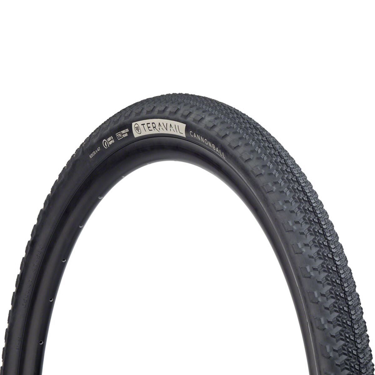 Teravail Teravail Cannonball Tubless Tire - 650b Black, Light and Supple, Fast Compound, 650bx47