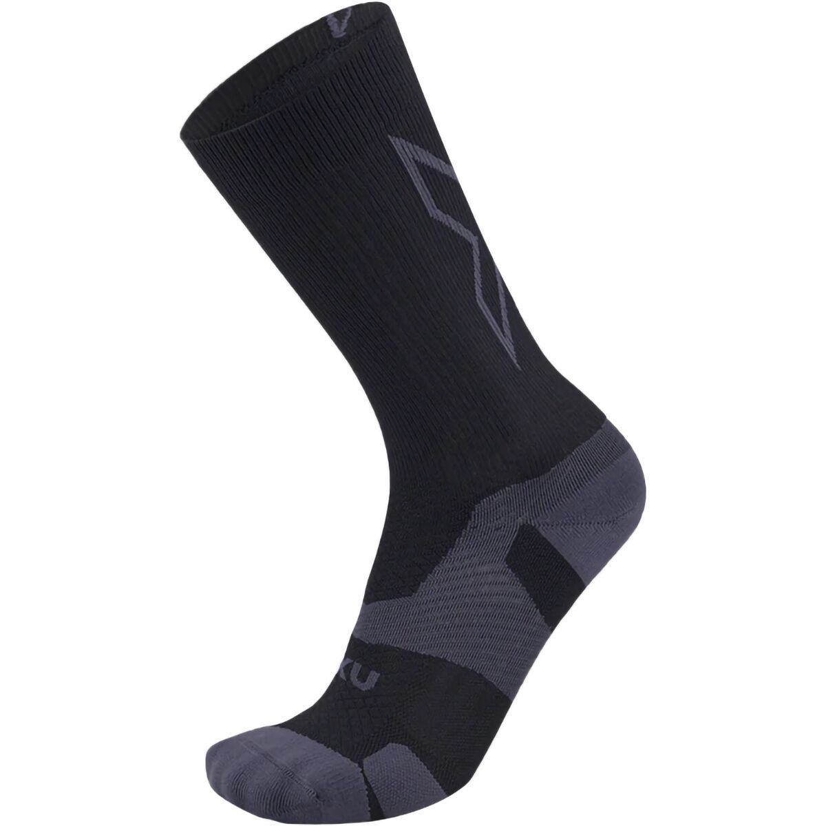 2Xu 2XU Vectr Light Cushion Crew Sock Black/Titanium, S - Men's