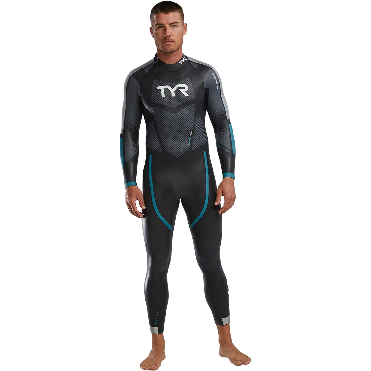 Tyr TYR Hurricane CAT3 Wetsuit - Men's Silver/Turq, XL