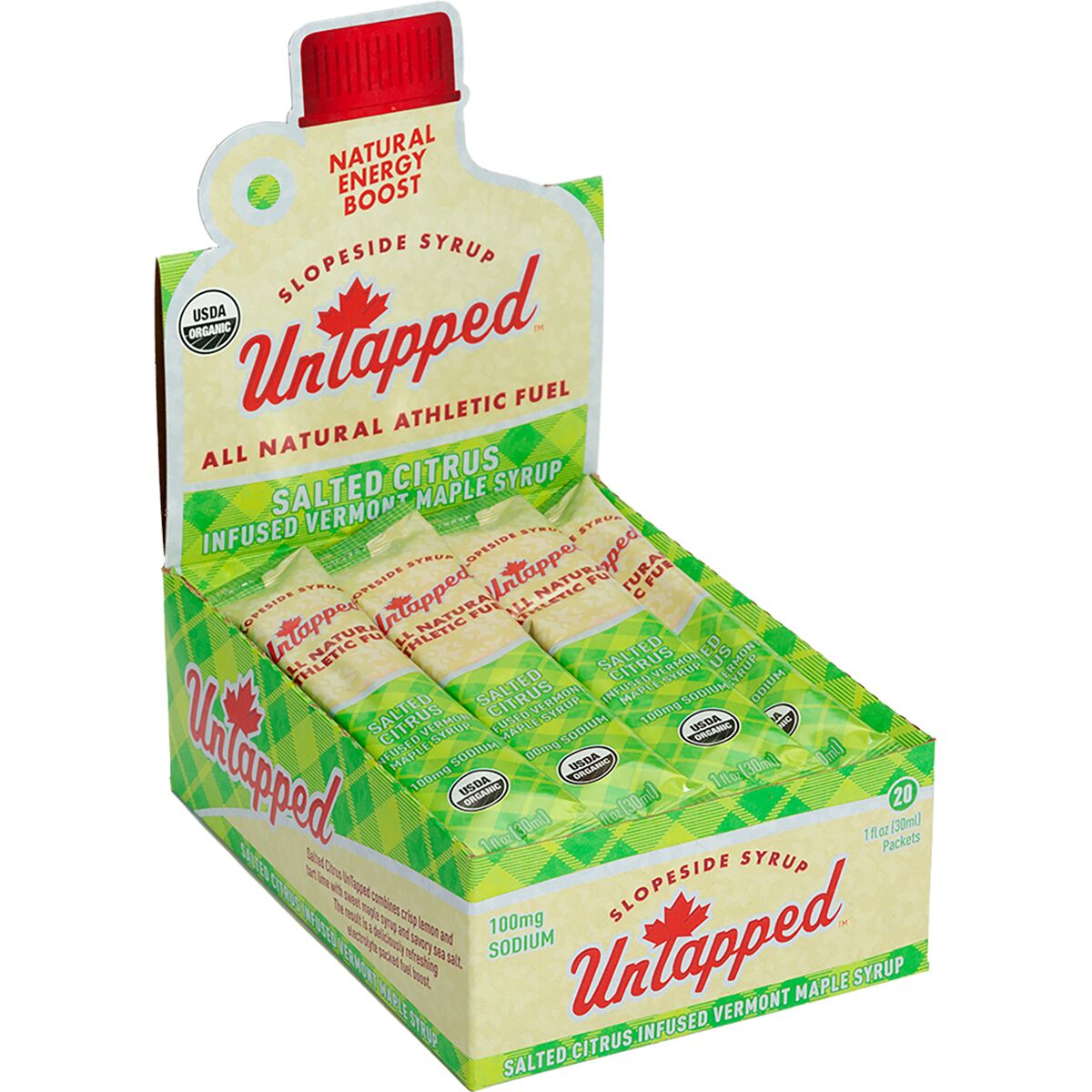 UnTapped Maple Syrup Athletic Fuel Salted Citrus, Box of 20