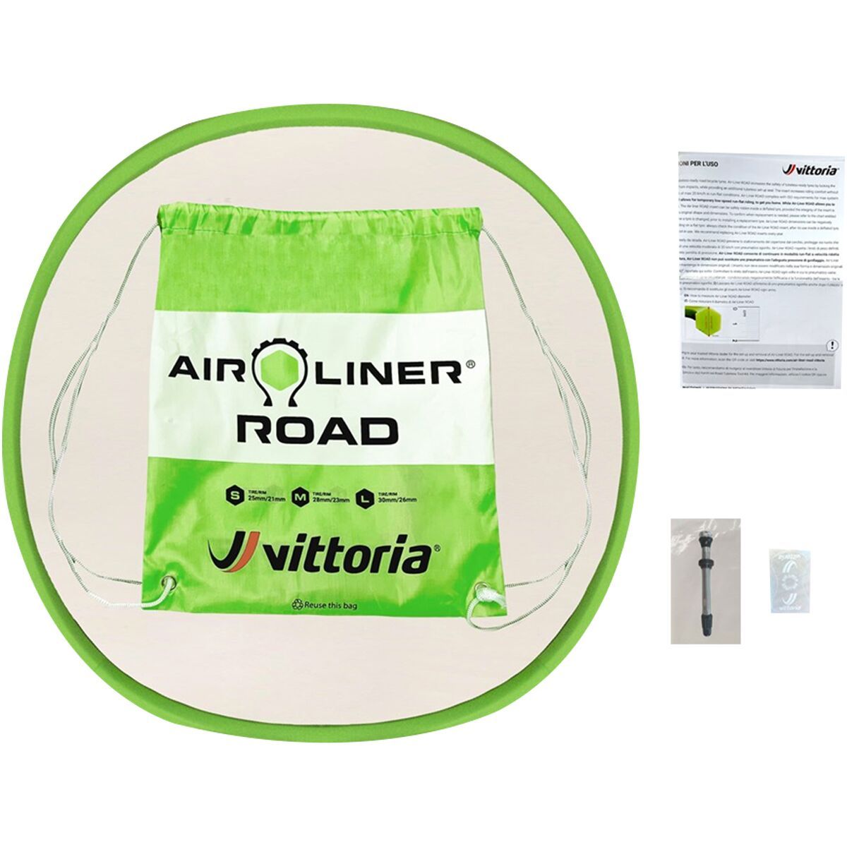 Vittoria Vittoria Air-Liner Road Tire Insert Green, Small (700x23/26mm)