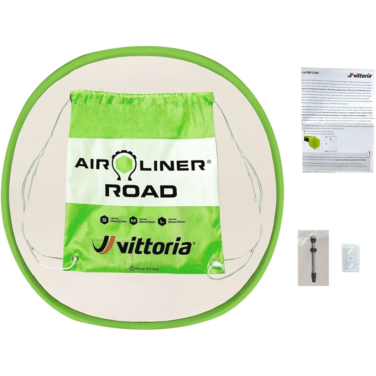 Vittoria Vittoria Air-Liner Road Tire Insert Green, Small (700x23/26mm)