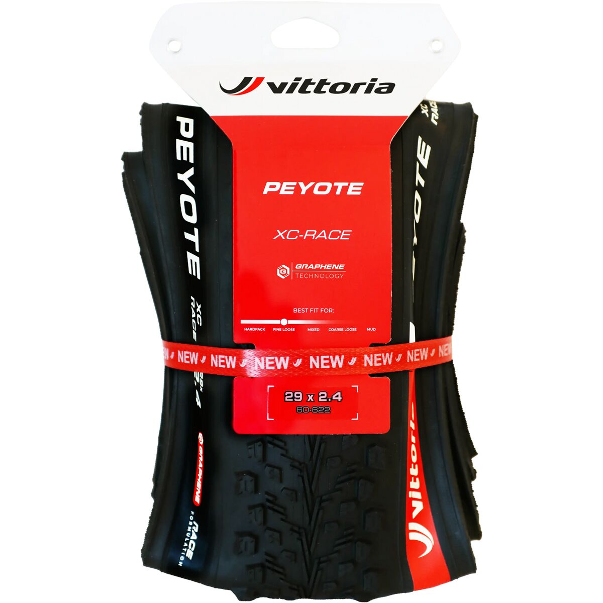 Pneu VTT Vittoria Peyote XC 29x2.4 Tubeless - Marron, Pliable, Graphène, Occasion Quasi Neuf