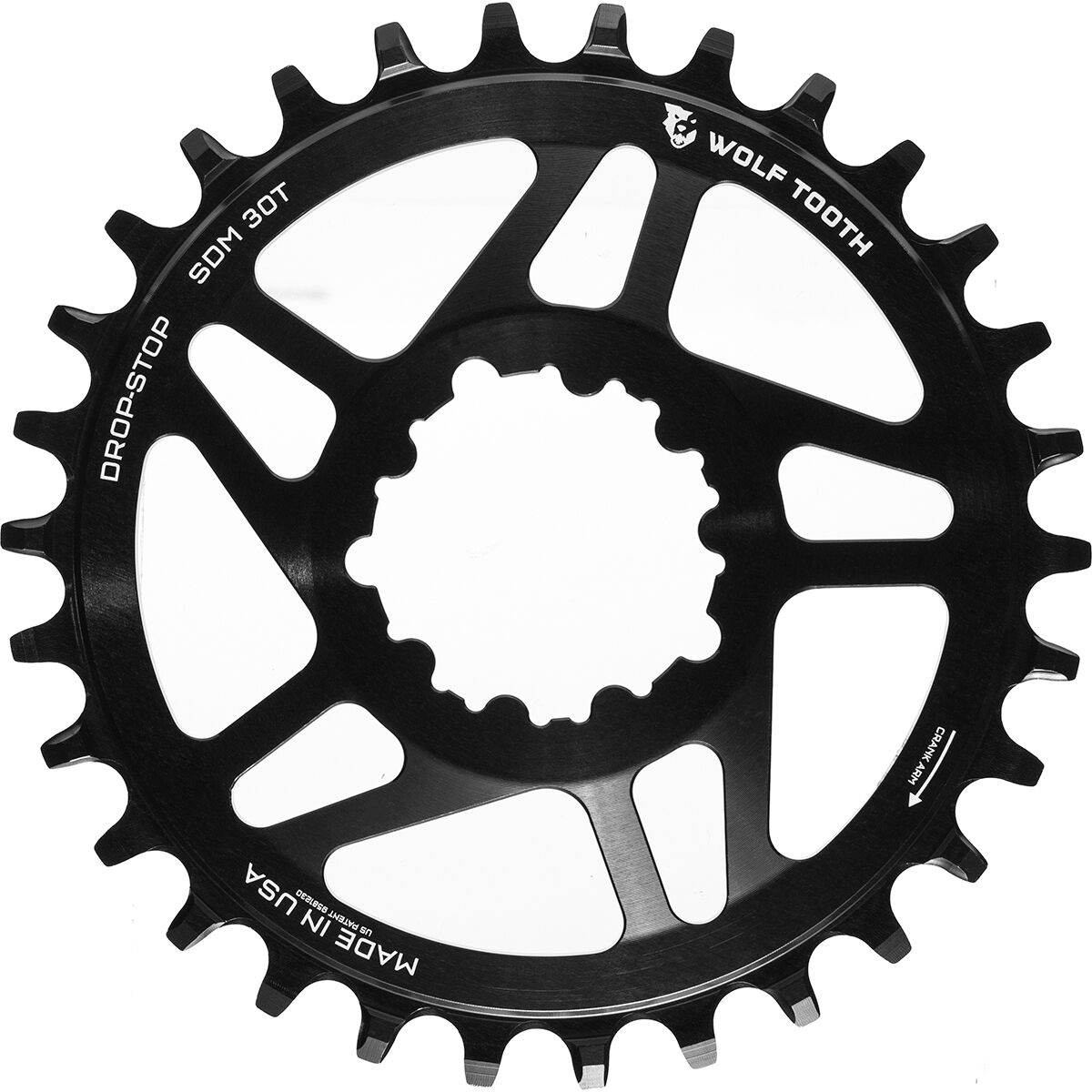 Wolf Tooth Components Drop Stop SRAM Direct Mount Chainring Black/6mm Offset, 26t