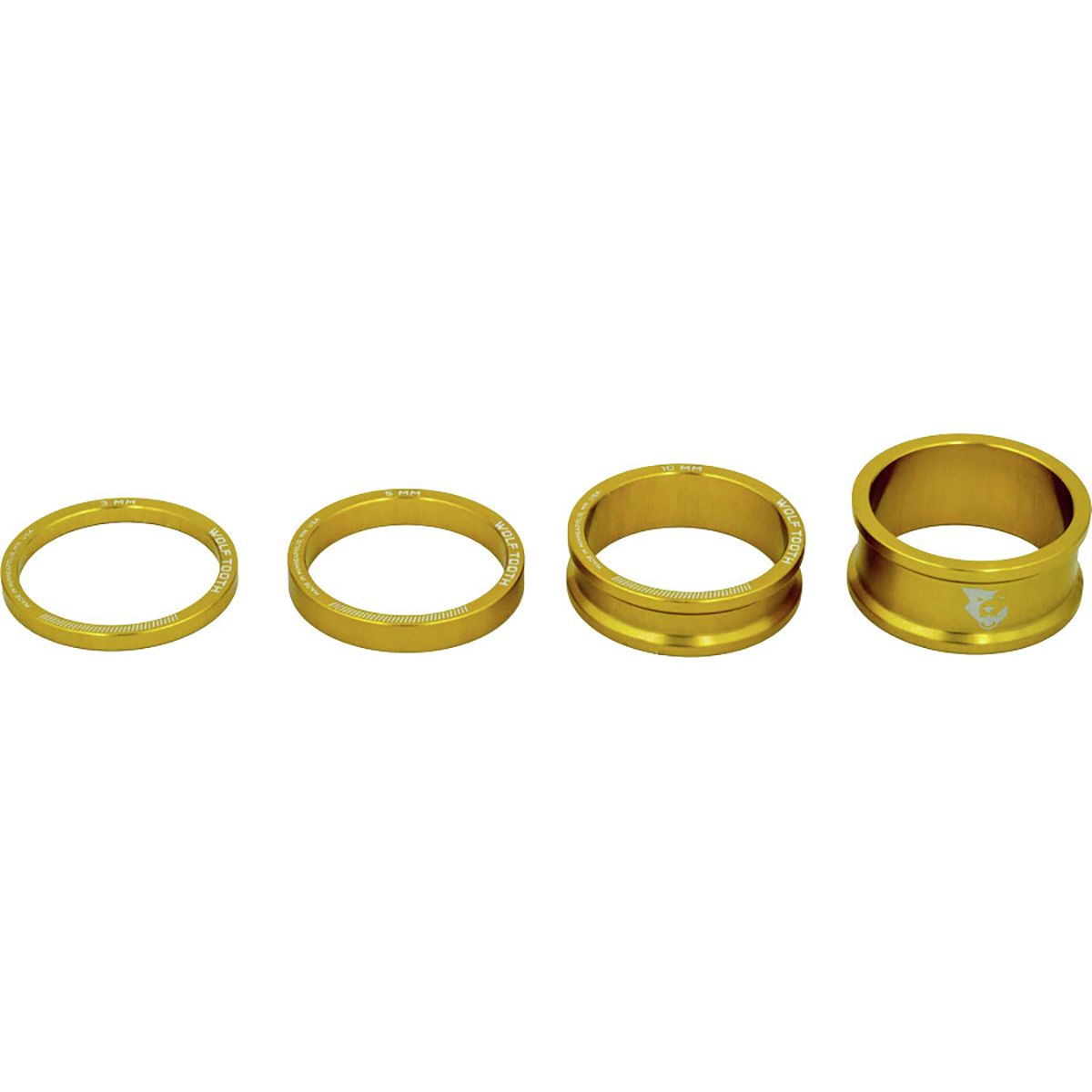 Wolf Tooth Components | Precision Headset Spacers Kit Gold | Aluminum