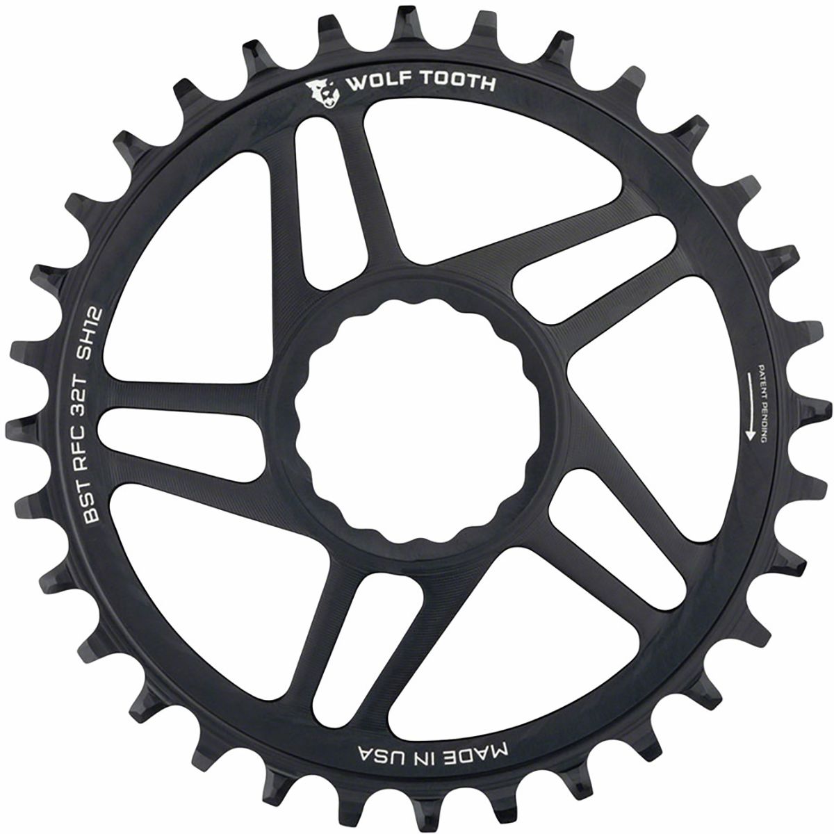 Wolf Tooth Components Race Face Cinch Chainring for Shimano 12-Speed Black, 30t, 3mm Offset/Boost