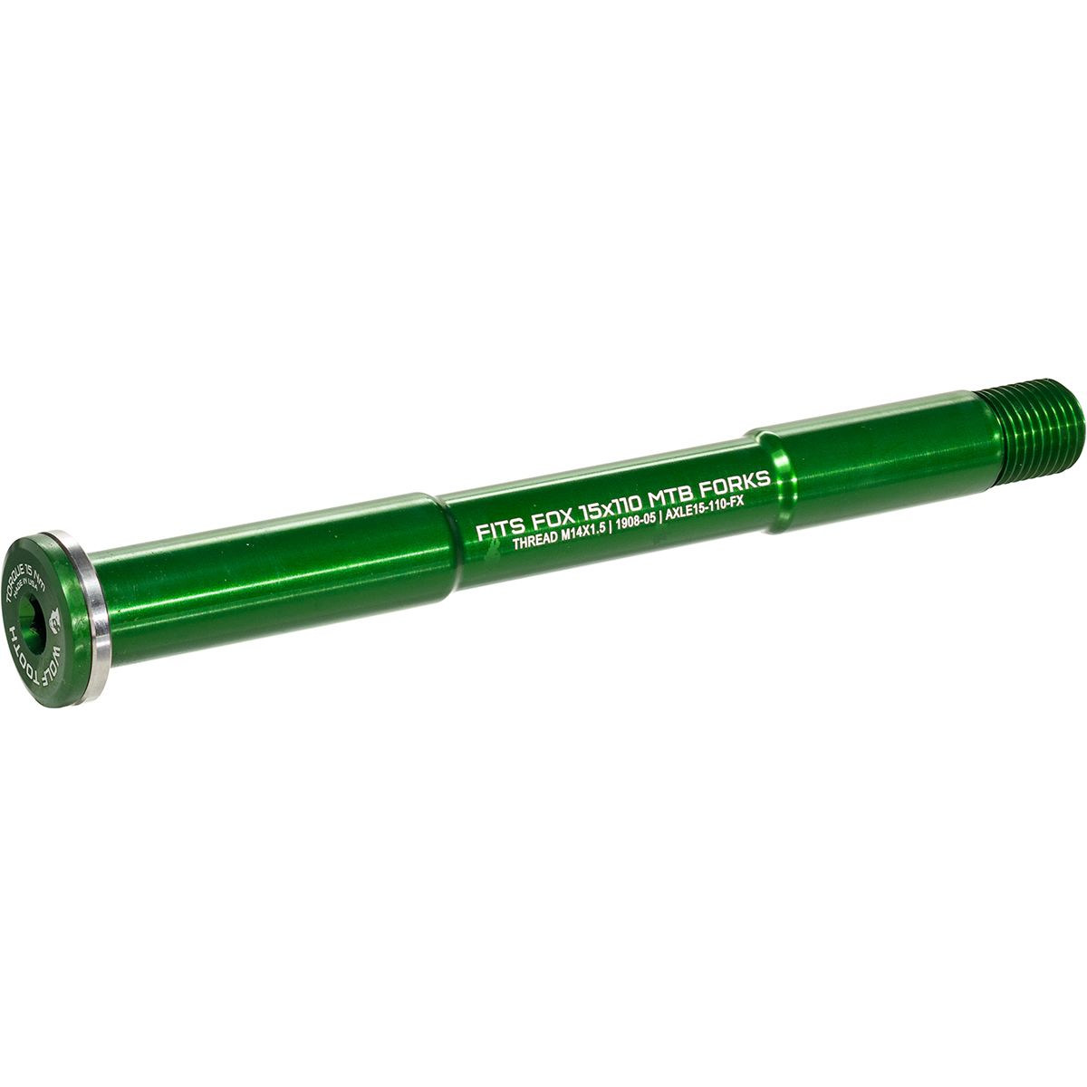 Wolf Tooth Components Wolf Axle For FOX Suspension Forks Green, 15x100mm