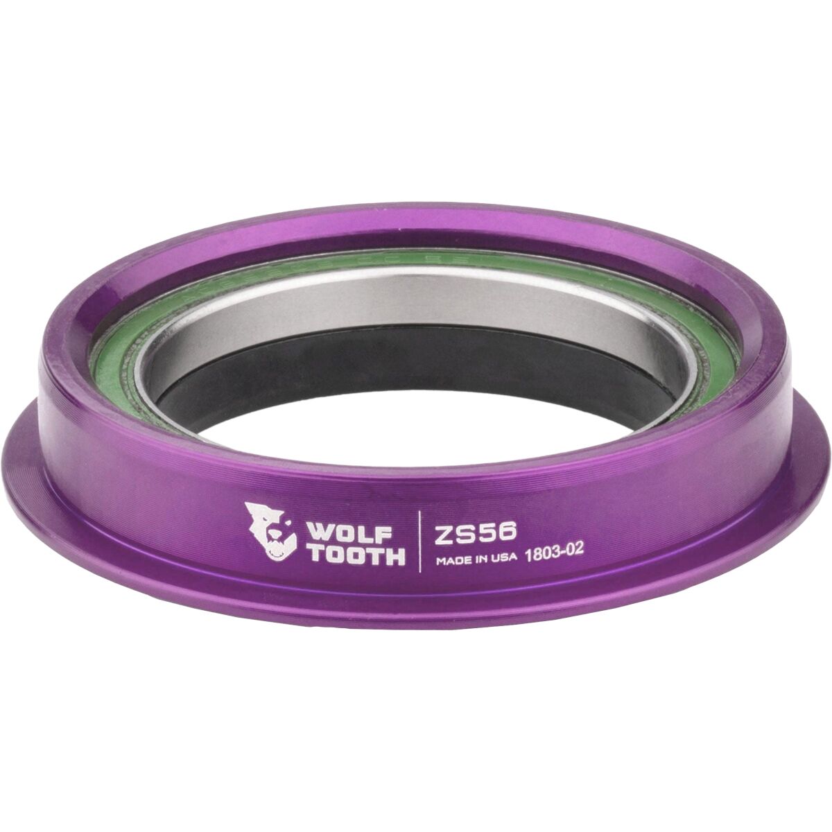 Wolf Tooth Components Premium ZS56/40 Lower Headset Assembly Ultraviolet Purple, Stainless Steel, Bearing and Race