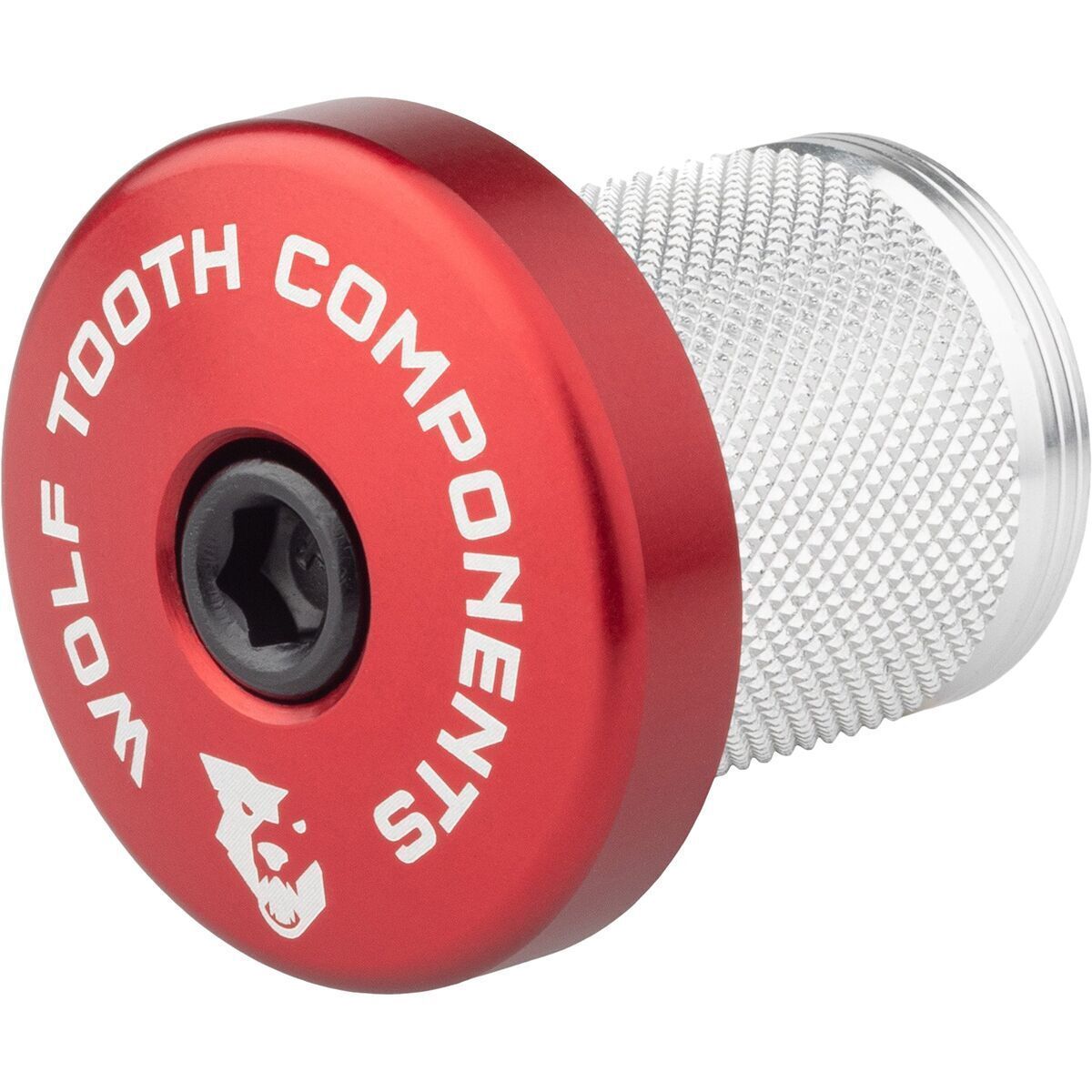 Wolf Tooth Components Compression Plug With Integrated Spacer Stem Cap Red, 1 1/8 Steerer