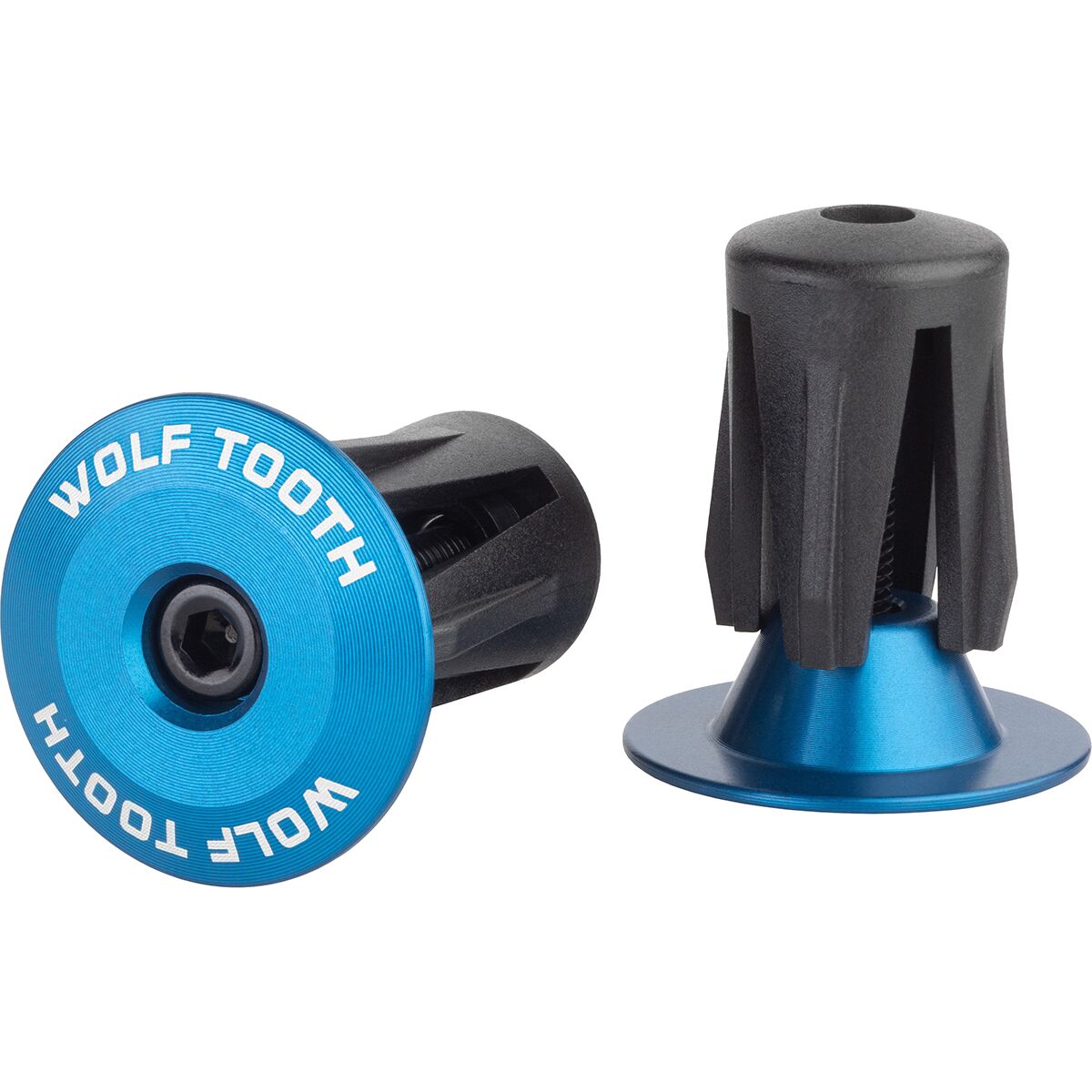 Wolf Tooth Components | Alloy Bar End Plugs Blue | Aluminum