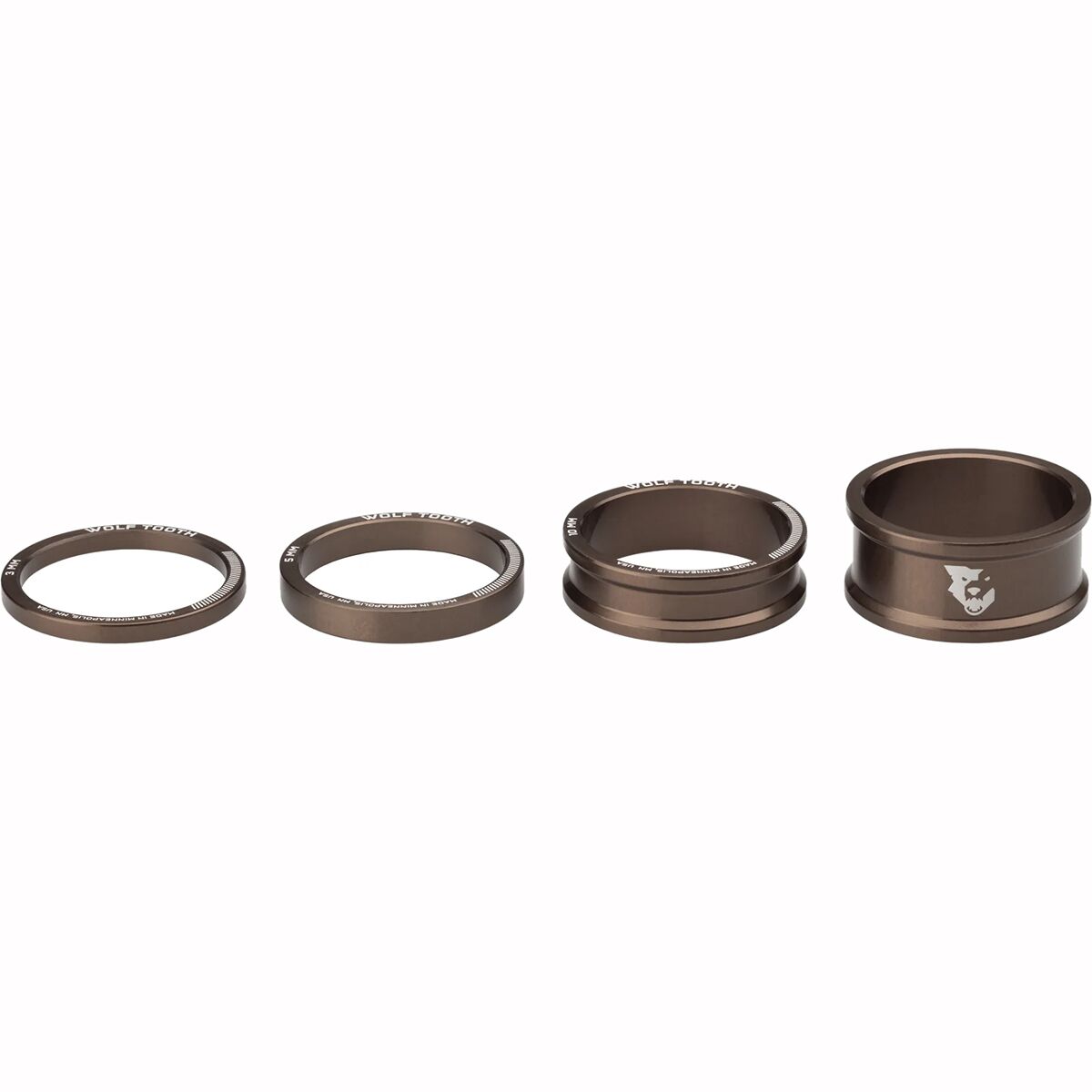 Wolf Tooth Components Precision Headset Spacer Kit - Limited Edition Espresso, 3, 5, 10, 15mm
