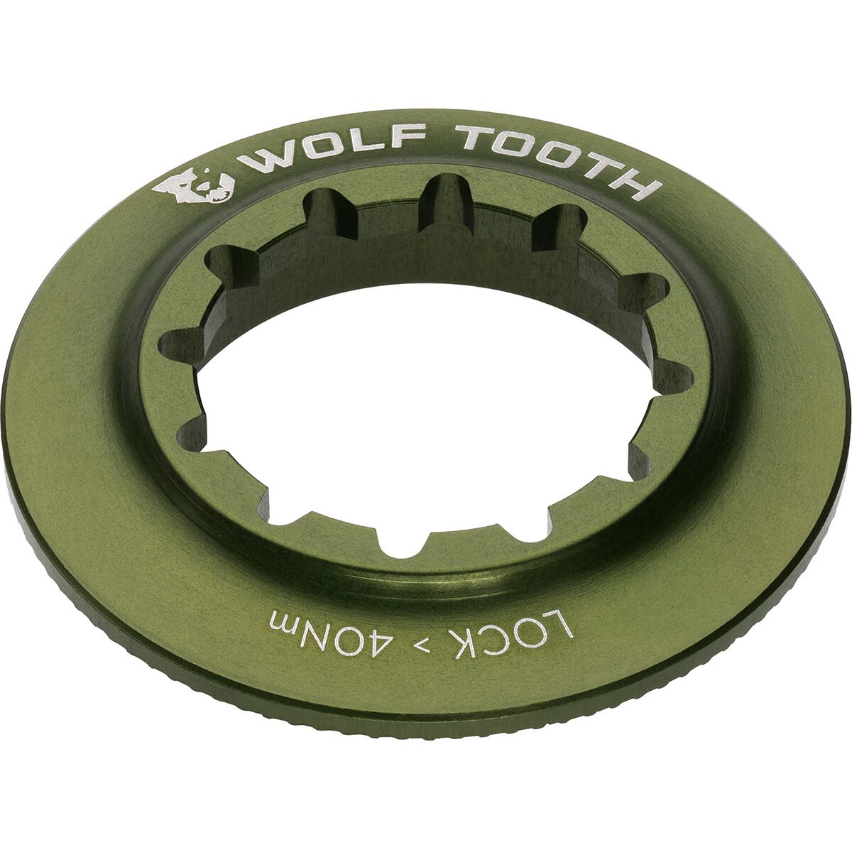 Wolf Tooth Components Wolf Tooth Components Centerlock Rotor Lockring - Internal Spline Olive, Centerlock
