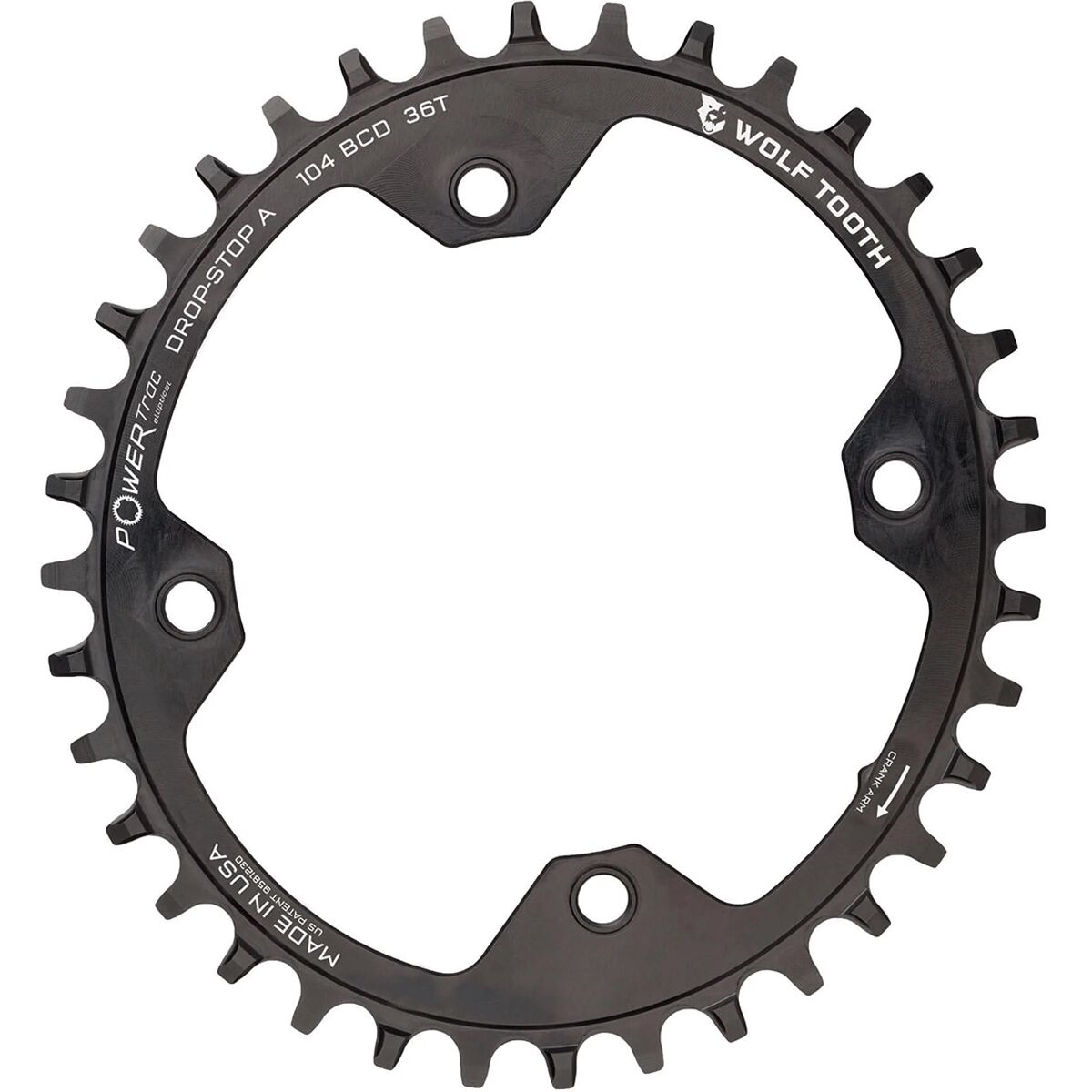 Wolf Tooth Components 104 BCD Oval Chainring Black, 32t