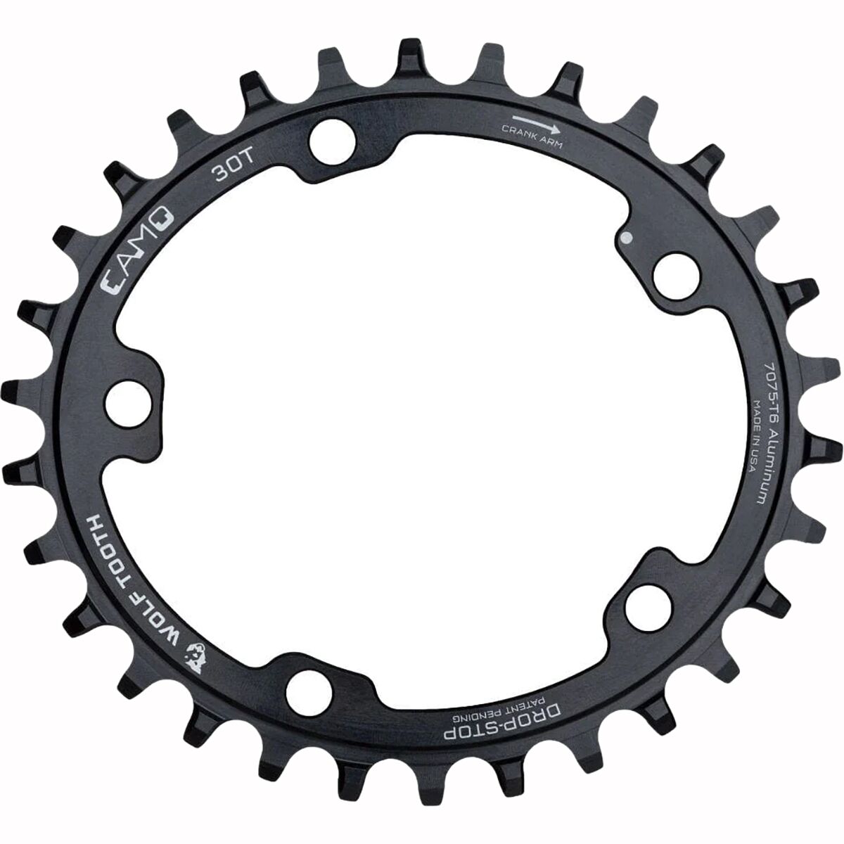 Wolf Tooth Components CAMO Oval Chainring Black, 34t