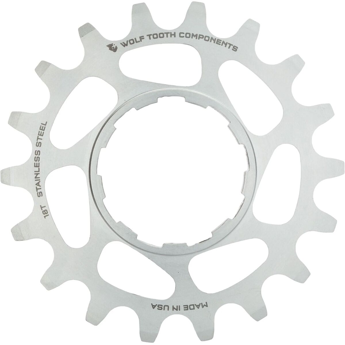 Wolf Tooth Components Wolf Tooth Components Single Speed Stainless Steel Cog Silver, 18t