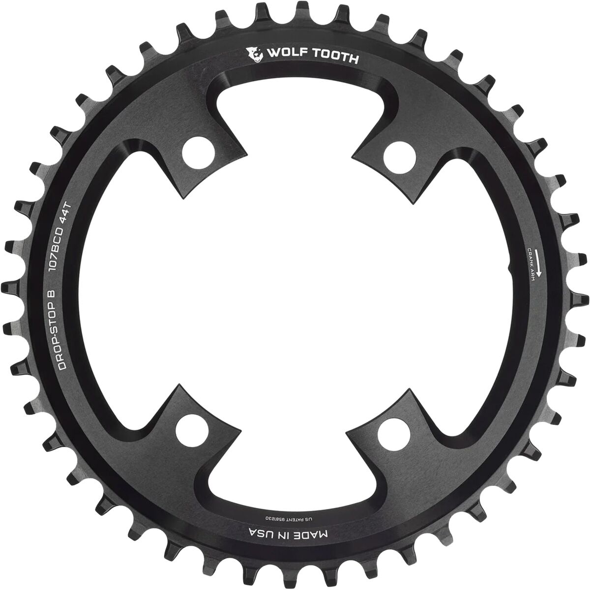 Wolf Tooth Components 107 BCD SRAM Chainring Black, 38t