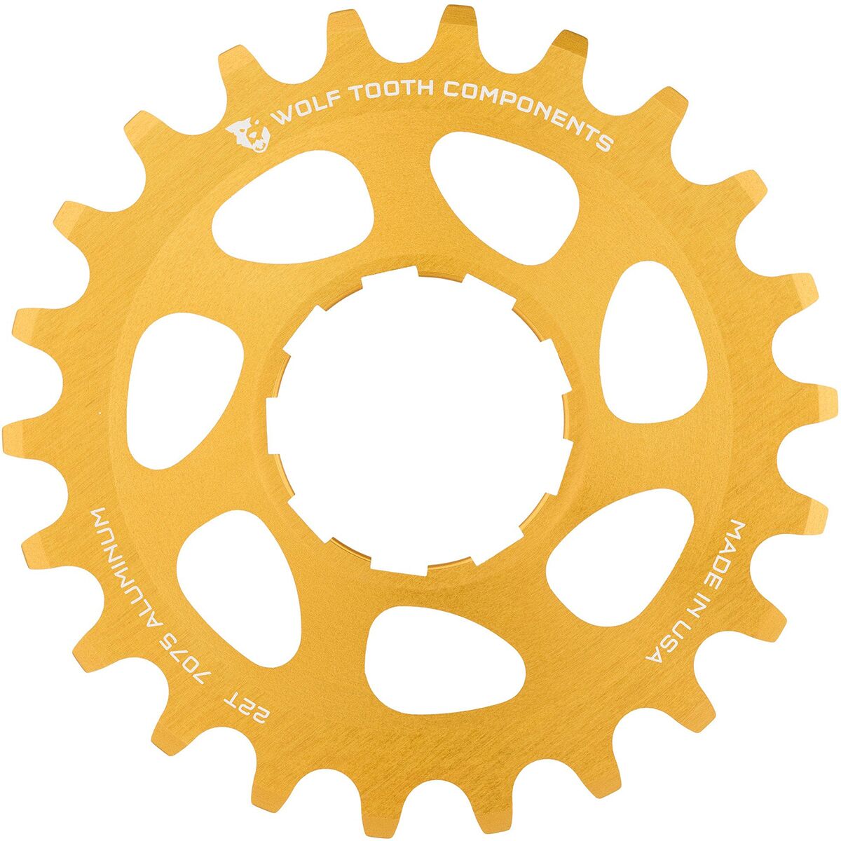 Wolf Tooth Components | Aluminum Single Speed Cog | Gold | 19T