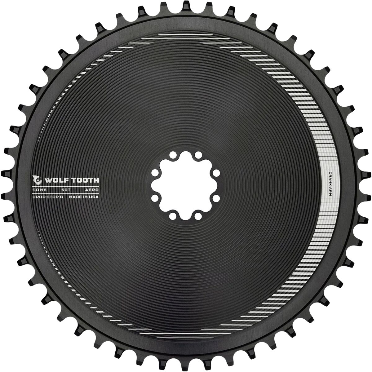 Wolf Tooth Components SRAM Compatible Direct Mount Aero Chainring Black, 8-Bolt, 52t
