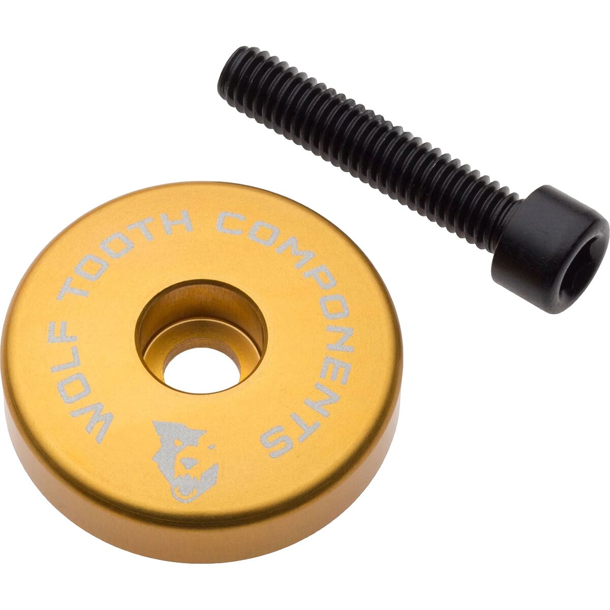 Wolf Tooth Components Stem Cap w/Spacer Gold, 5mm Spacer