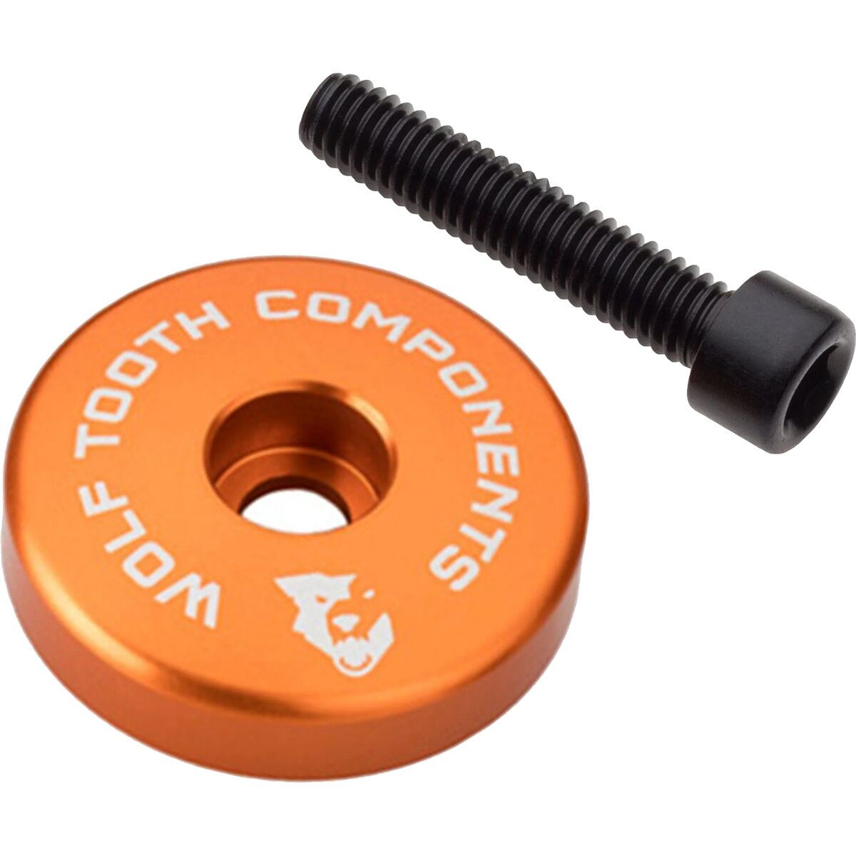 Wolf Tooth Components Stem Cap w/Spacer Orange, 5mm Spacer