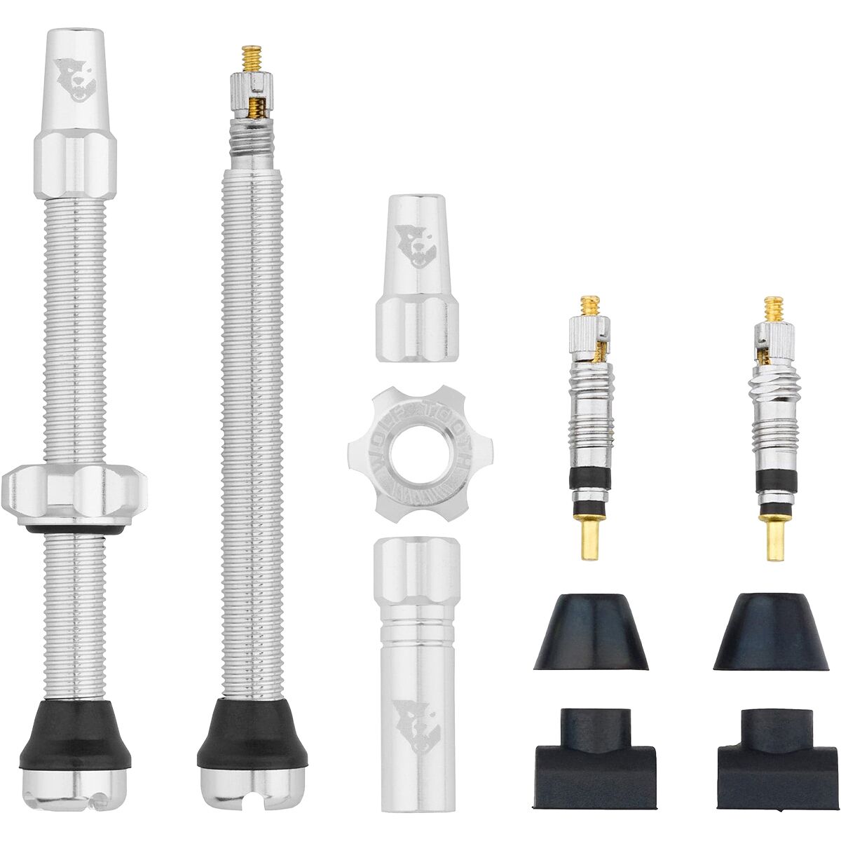 Wolf Tooth Components Tubeless Valve Stems Raw Silver, 60mm
