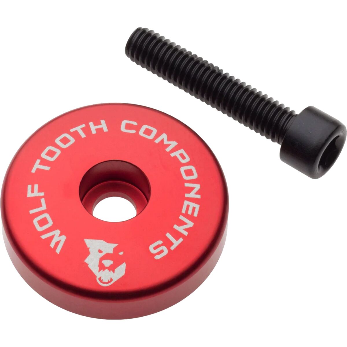 Wolf Tooth Components Ultralight Stem Cap w/ Integrated Spacer Red, 5mm Spacer