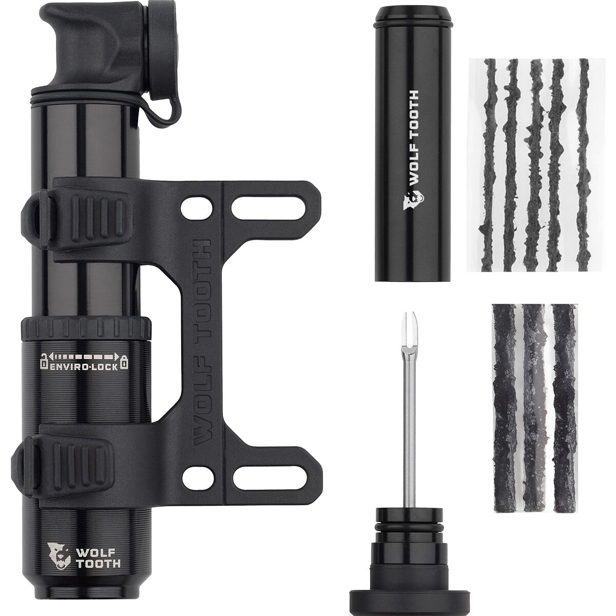 Wolf Tooth Components | Encase Pump 40Cc With Tubeless Tire Plug Tool P40-Plug | Nylon