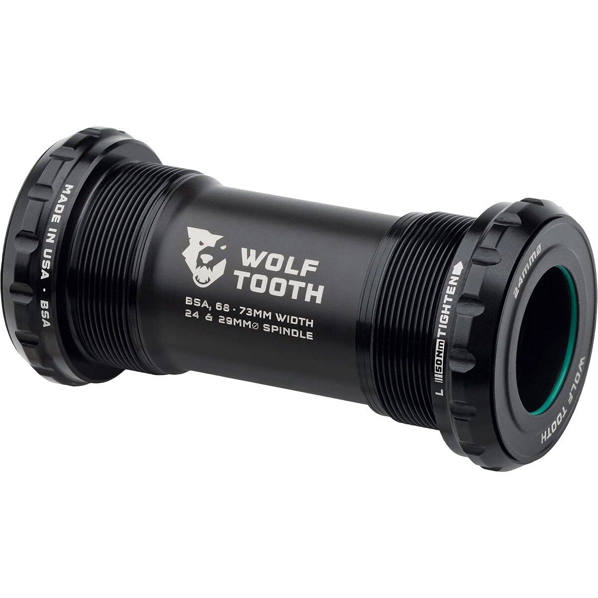 Wolf Tooth Components BSA Bottom Bracket Black, 24mm for Shimano