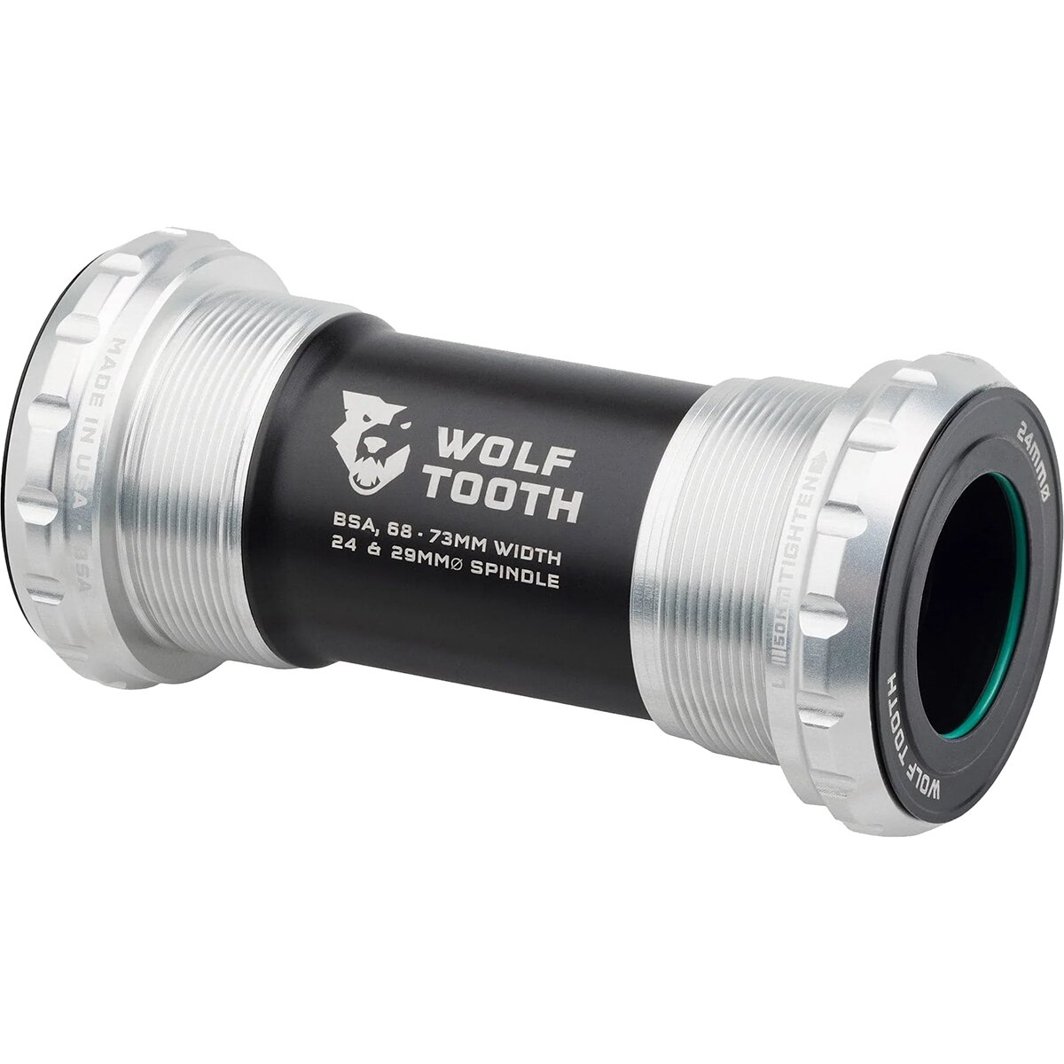Wolf Tooth Components BSA Bottom Bracket Raw Silver, 30mm