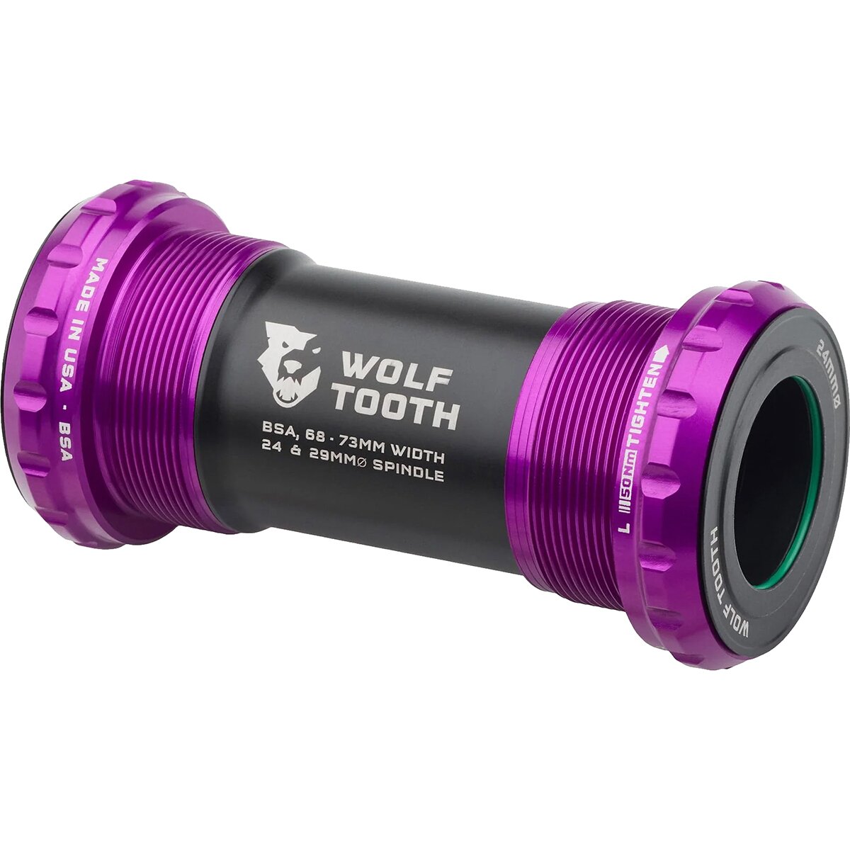Wolf Tooth Components BSA Bottom Bracket Ultraviolet Purple, 24mm for Shimano
