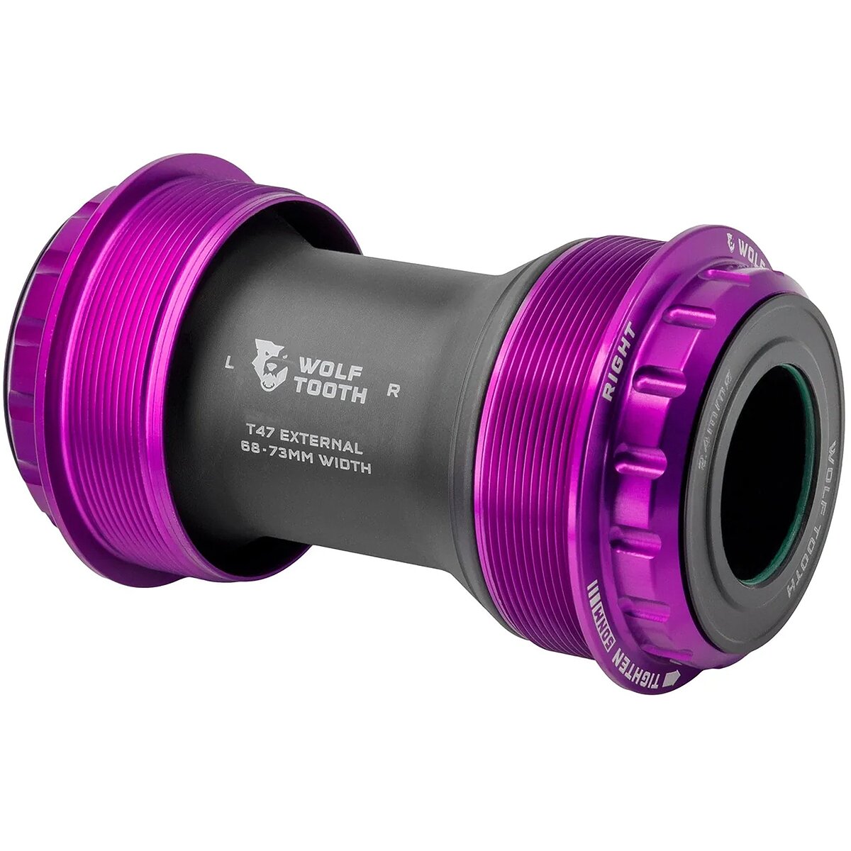 Wolf Tooth Components T47 External Bottom Bracket Ultraviolet Purple, 24mm for Shimano