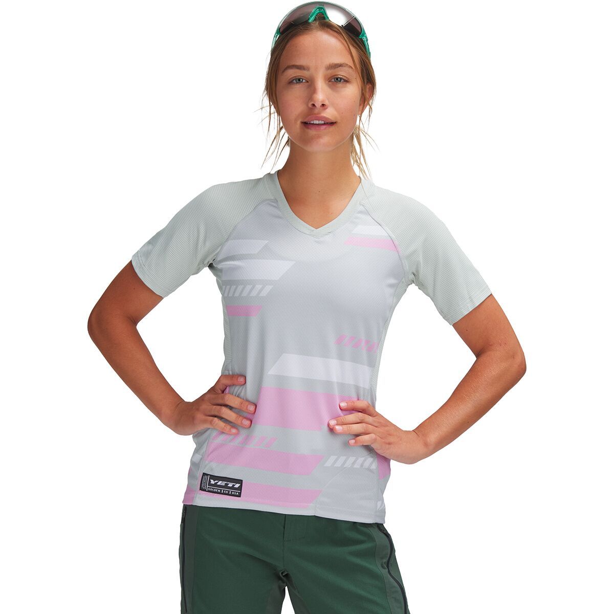 Yeti Cycles Enduro Short-Sleeve Jersey - Women's Smoke Abstract, M