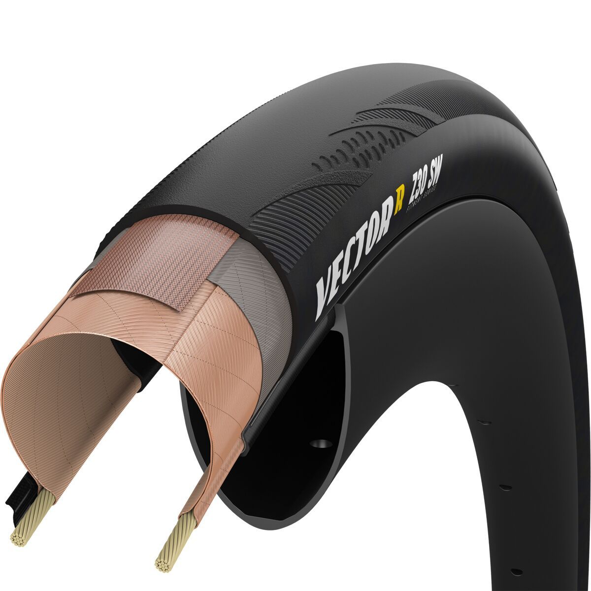 Zipp Goodyear VectorR Z35 SW Tubeless Tire for Zipp Wheels Black, 700x35c