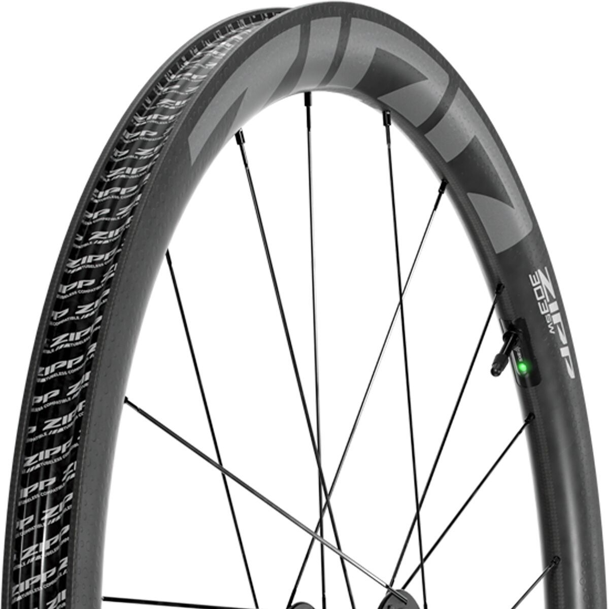 Zipp 303 SW Carbon Centerlock Tubeless Wheel +Wheel Sensor Front, Standard Graphic A1, 12x100mm