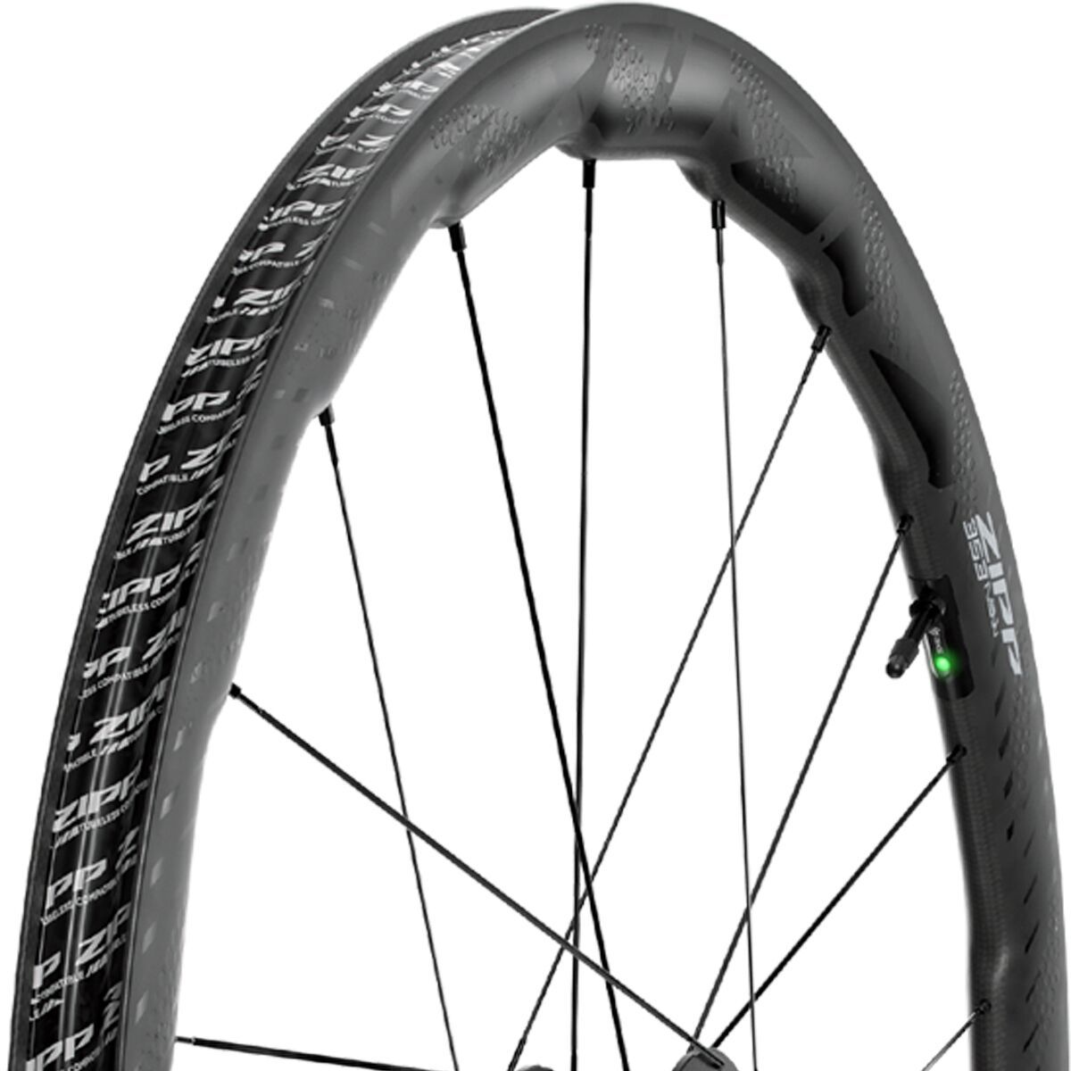 Zipp 353 NSW Carbon Centerlock Tubeless Wheel +Wheel Sensor Front, Standard Graphic B1, 12x100mm