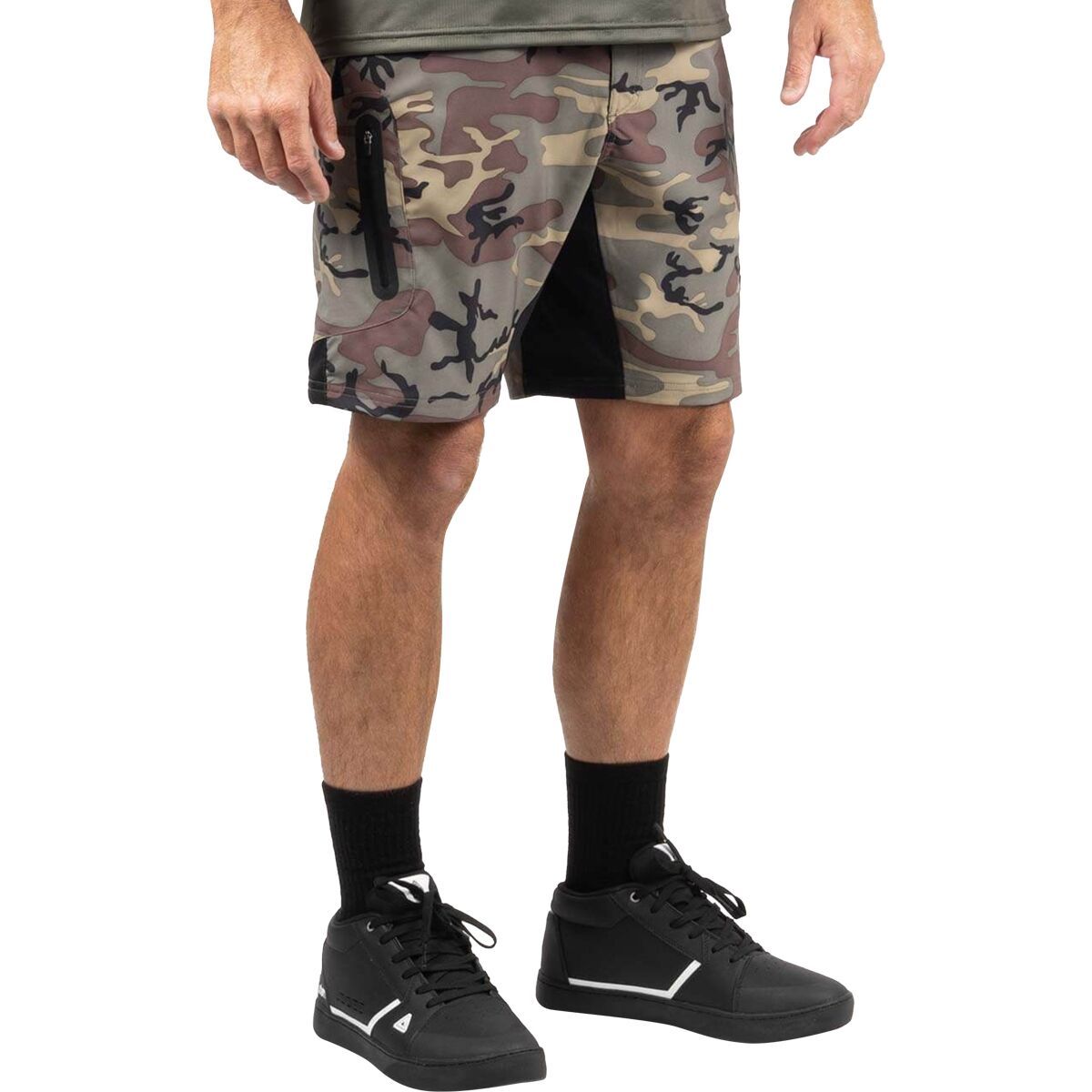 ZOIC Ether 9 Camo Short - Men's Green Camo/Black Zip, S