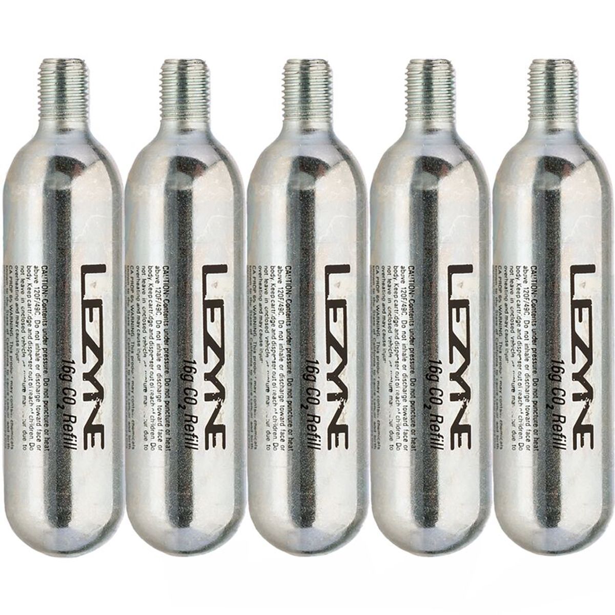 Lezyne 16G Threaded CO2 Cartridge 5 Pack Refill Accessories