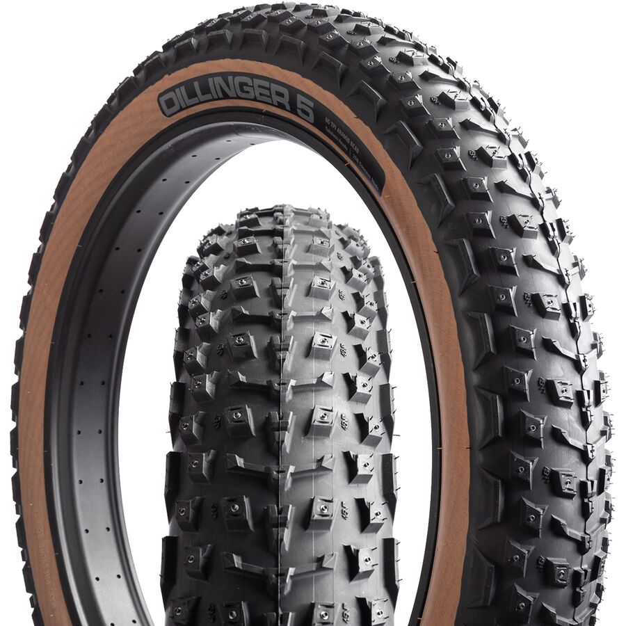 45NRTH Dillinger 5 Studded Fatbike Tubeless Tire - 26in - Components
